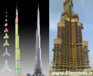 انیمیشن ساخت سازه  برج دبی