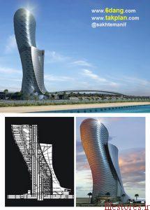  روند طراحی و ساخت برج کاپیتال گیت (دروازه پایتخت) ابوظبی